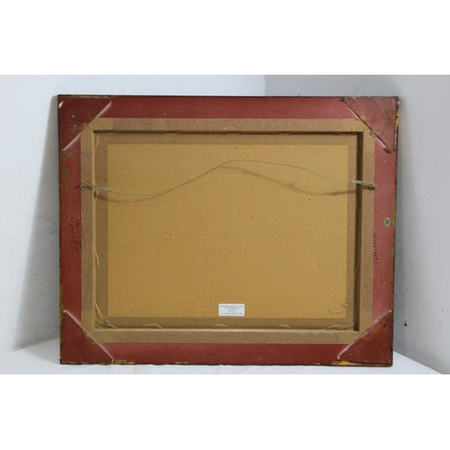 150 - OIL ON BOARD OF A HARBOUR SCENE 
51.5 X 41.5CM