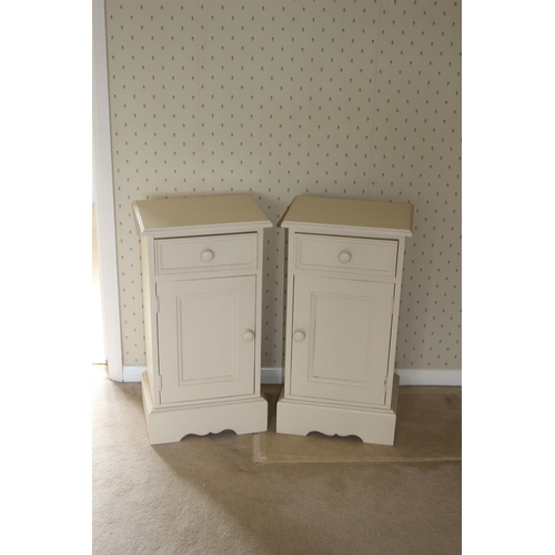 14 - PAIR OF PINE BEDSIDE TABLES 
37 X 27 X 71CM