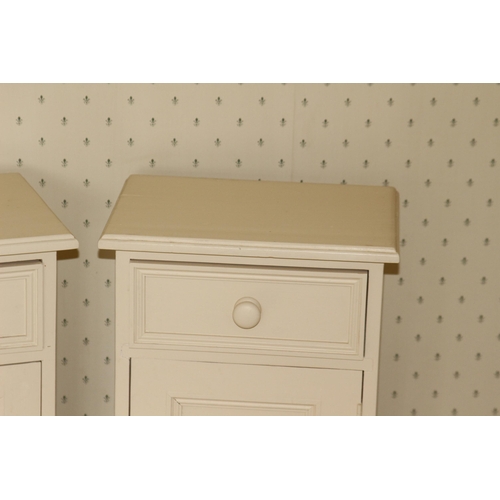 14 - PAIR OF PINE BEDSIDE TABLES 
37 X 27 X 71CM