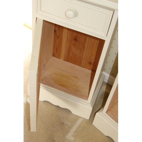 14 - PAIR OF PINE BEDSIDE TABLES 
37 X 27 X 71CM