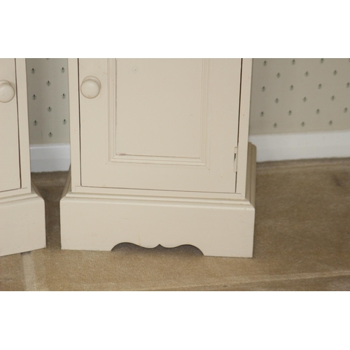 14 - PAIR OF PINE BEDSIDE TABLES 
37 X 27 X 71CM