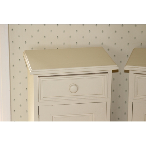 14 - PAIR OF PINE BEDSIDE TABLES 
37 X 27 X 71CM