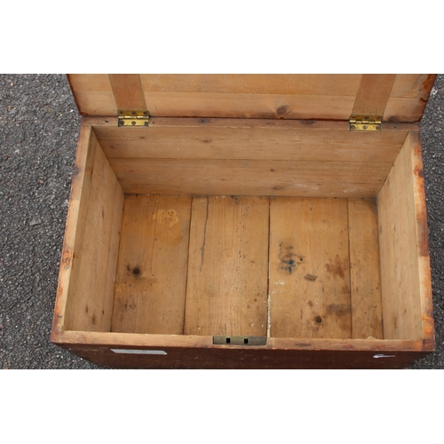 17 - ANTIQUE PINE TRUNK 
55 X 38 X 31CM