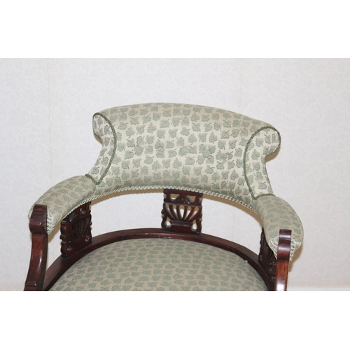 2 - 2 X EDWARDIAN STYLE ARMCHAIRS 
65 X 78 X 81CM