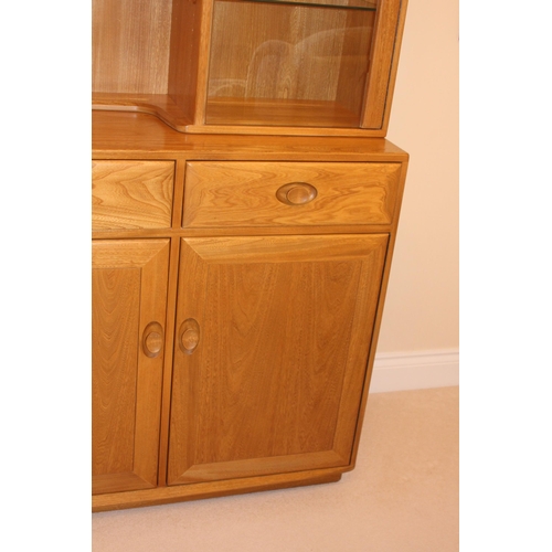 47 - ERCOL WINDSOR DISPLAY TOP ON SIDEBOARD 
156 X 44 X 184CM 93CM TO TOP OF SIDEBOARD