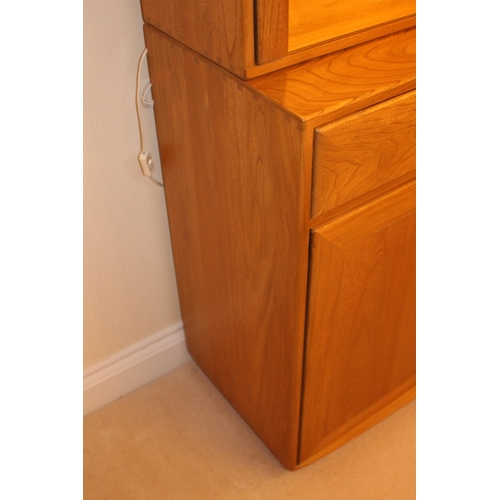 47 - ERCOL WINDSOR DISPLAY TOP ON SIDEBOARD 
156 X 44 X 184CM 93CM TO TOP OF SIDEBOARD