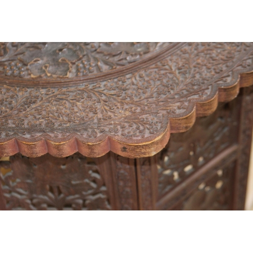 9 - LARGE EASTED CARVED INLAID FOLDING PLATTER TOP TABLE
64 X 68CM