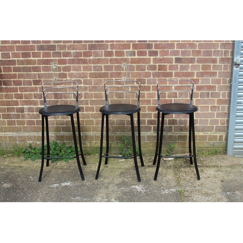 50 - 3 X RETRO ITALIAN BAR STOOLS 
41 X 41 X 93CM