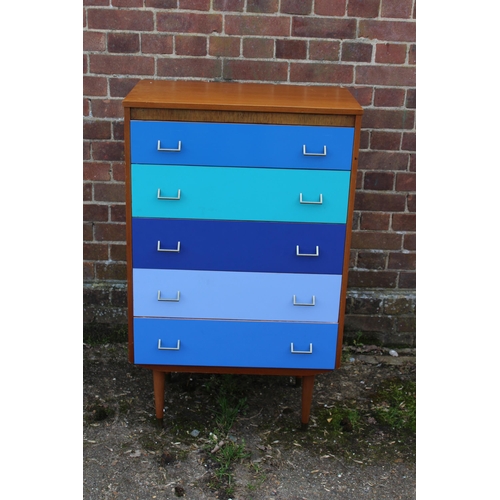 54 - RETRO TEAK CHEST OF DRAWERS 
66 X 44 X 107CM