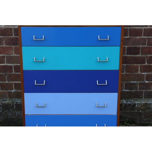 54 - RETRO TEAK CHEST OF DRAWERS 
66 X 44 X 107CM