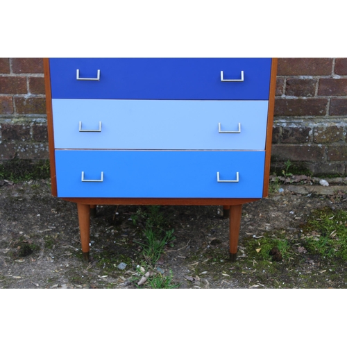 54 - RETRO TEAK CHEST OF DRAWERS 
66 X 44 X 107CM