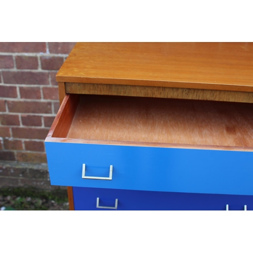 54 - RETRO TEAK CHEST OF DRAWERS 
66 X 44 X 107CM