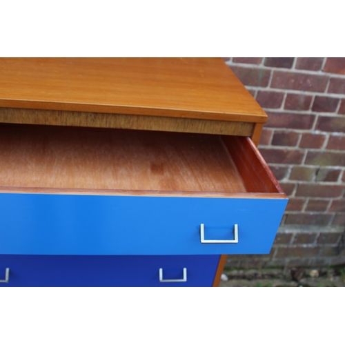 54 - RETRO TEAK CHEST OF DRAWERS 
66 X 44 X 107CM