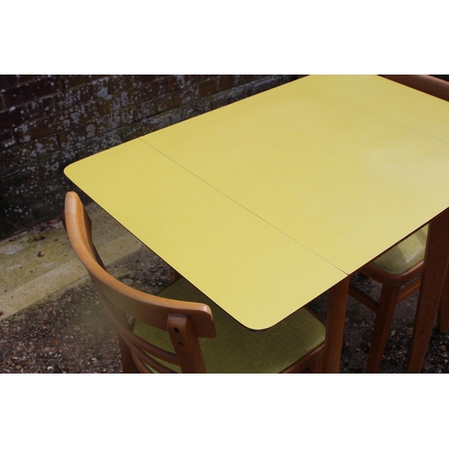 63 - 1950s  KITCHEN TABLE AND TWO CHAIRS 
90 X 60 X 77CM