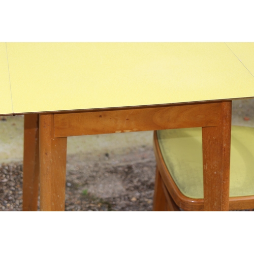 63 - 1950s  KITCHEN TABLE AND TWO CHAIRS 
90 X 60 X 77CM