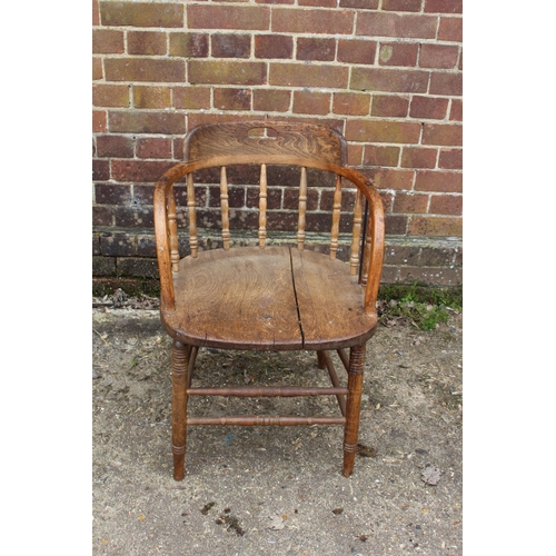 70 - ANTIQUE SMOKERS BOW CHAIR 
49 X 49 X 73CM