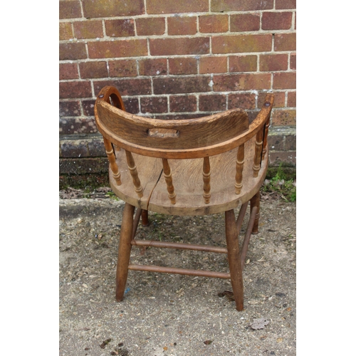 70 - ANTIQUE SMOKERS BOW CHAIR 
49 X 49 X 73CM