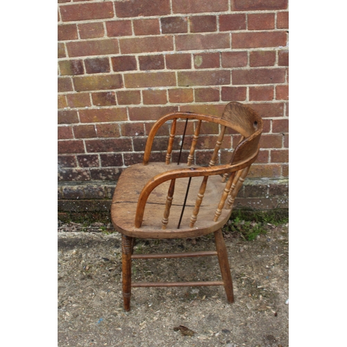 70 - ANTIQUE SMOKERS BOW CHAIR 
49 X 49 X 73CM