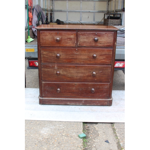 77 - LARGE VICTORIAN 2/3 CHEST OF DRAWERS
117 X 50 X 117CM