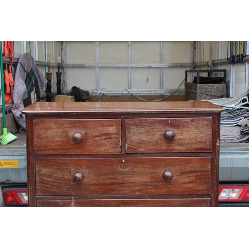 77 - LARGE VICTORIAN 2/3 CHEST OF DRAWERS
117 X 50 X 117CM