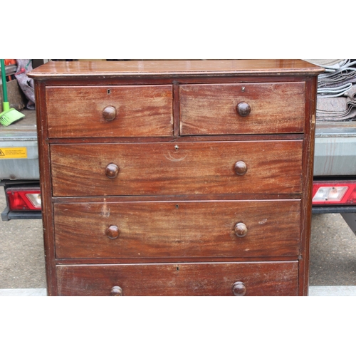 77 - LARGE VICTORIAN 2/3 CHEST OF DRAWERS
117 X 50 X 117CM