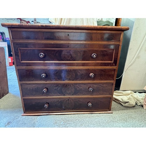 78 - LARGE EDWARDIAN 4 DRAWER CHEST OF DRAWERS - A/F
THIS HAS BEEN SPILT IN HALF AND BACK NEEDS REPAIR 
1... 