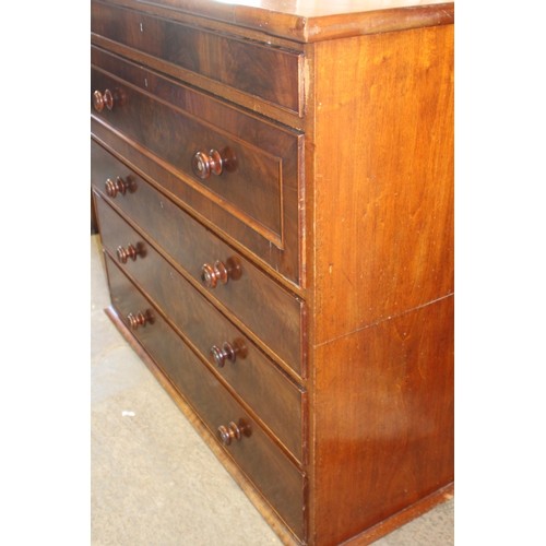 78 - LARGE EDWARDIAN 4 DRAWER CHEST OF DRAWERS - A/F
THIS HAS BEEN SPILT IN HALF AND BACK NEEDS REPAIR 
1... 