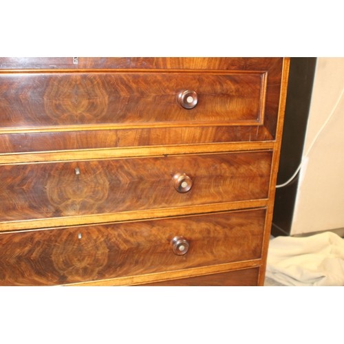 78 - LARGE EDWARDIAN 4 DRAWER CHEST OF DRAWERS - A/F
THIS HAS BEEN SPILT IN HALF AND BACK NEEDS REPAIR 
1... 