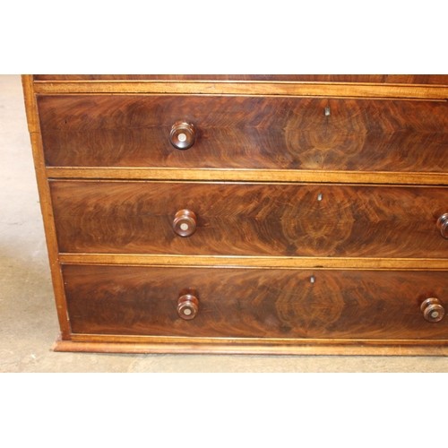 78 - LARGE EDWARDIAN 4 DRAWER CHEST OF DRAWERS - A/F
THIS HAS BEEN SPILT IN HALF AND BACK NEEDS REPAIR 
1... 