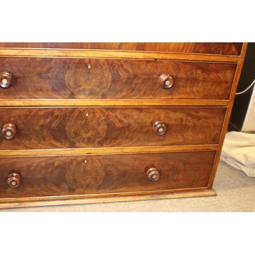 78 - LARGE EDWARDIAN 4 DRAWER CHEST OF DRAWERS - A/F
THIS HAS BEEN SPILT IN HALF AND BACK NEEDS REPAIR 
1... 