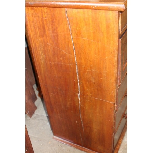 78 - LARGE EDWARDIAN 4 DRAWER CHEST OF DRAWERS - A/F
THIS HAS BEEN SPILT IN HALF AND BACK NEEDS REPAIR 
1... 