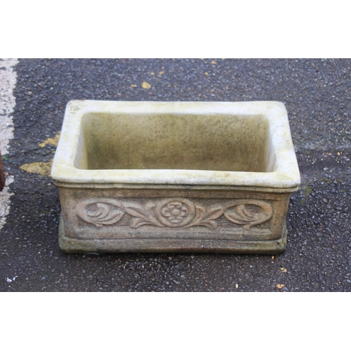 93 - RECONSTITUTED STONE FLORAL GARDEN TROUGH PLANTER
43 X 26CM