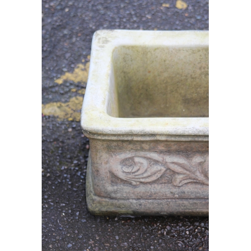 93 - RECONSTITUTED STONE FLORAL GARDEN TROUGH PLANTER
43 X 26CM