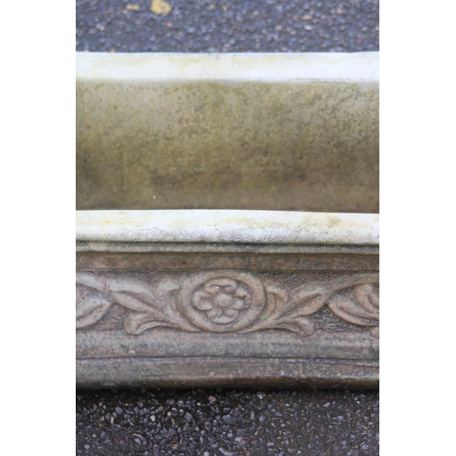 93 - RECONSTITUTED STONE FLORAL GARDEN TROUGH PLANTER
43 X 26CM