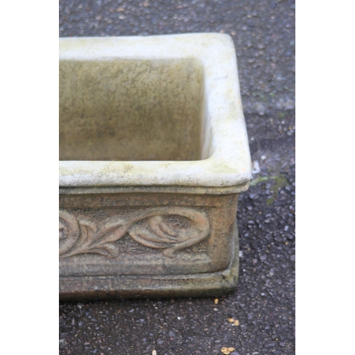 93 - RECONSTITUTED STONE FLORAL GARDEN TROUGH PLANTER
43 X 26CM