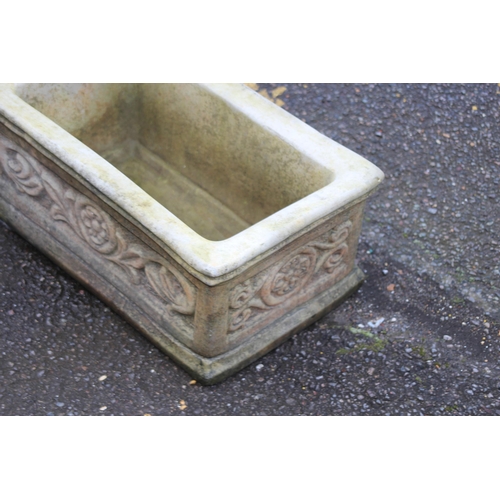 93 - RECONSTITUTED STONE FLORAL GARDEN TROUGH PLANTER
43 X 26CM