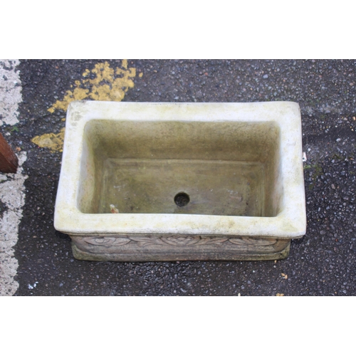 93 - RECONSTITUTED STONE FLORAL GARDEN TROUGH PLANTER
43 X 26CM