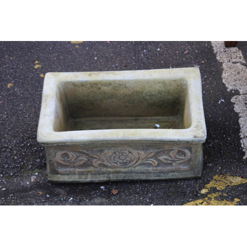 93 - RECONSTITUTED STONE FLORAL GARDEN TROUGH PLANTER
43 X 26CM