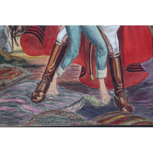 154 - 3 X ADULT THEMED MIX MEDIA PAINTINGS 
64.5 X 50CM