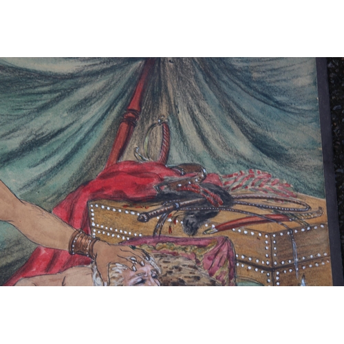 154 - 3 X ADULT THEMED MIX MEDIA PAINTINGS 
64.5 X 50CM