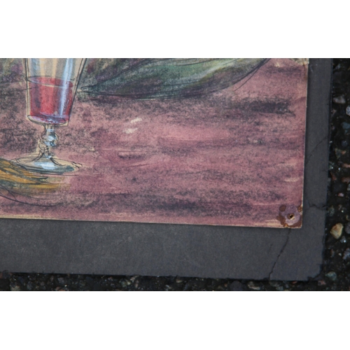 154 - 3 X ADULT THEMED MIX MEDIA PAINTINGS 
64.5 X 50CM