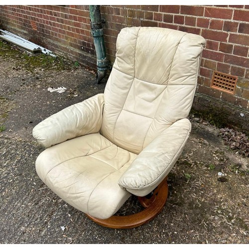 42 - STRESSLESS CHAIR AND FOOTSTOOL