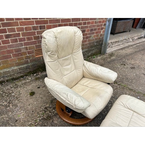 42 - STRESSLESS CHAIR AND FOOTSTOOL