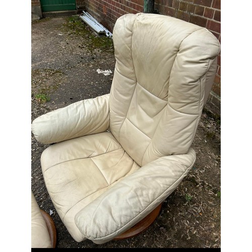 42 - STRESSLESS CHAIR AND FOOTSTOOL