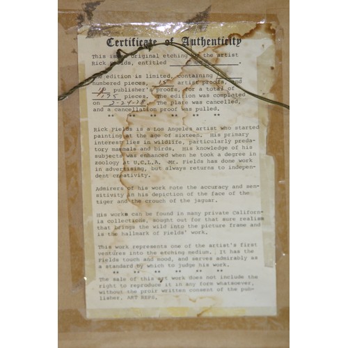 132 - LIMITED EDITION ETHCHING OF OWL 1978 AND TAWNY OWL COLLEGE 1976
65 X 48CM