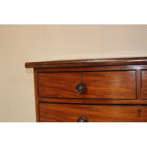 17 - VICTORIAN MAHOGANY 2 OVER 3 BOW FRONTED CHEST OF DRAWERS
108 X 55 X 98CM