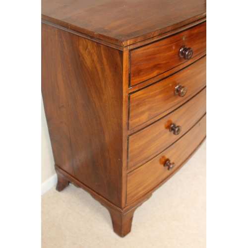 17 - VICTORIAN MAHOGANY 2 OVER 3 BOW FRONTED CHEST OF DRAWERS
108 X 55 X 98CM