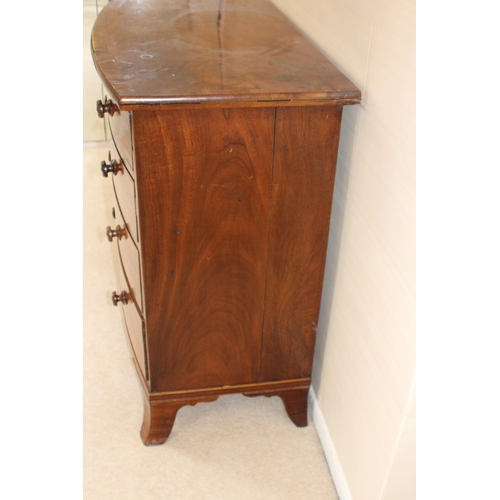 17 - VICTORIAN MAHOGANY 2 OVER 3 BOW FRONTED CHEST OF DRAWERS
108 X 55 X 98CM