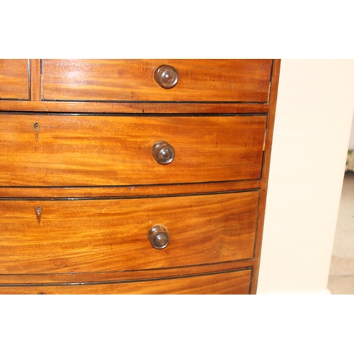 17 - VICTORIAN MAHOGANY 2 OVER 3 BOW FRONTED CHEST OF DRAWERS
108 X 55 X 98CM