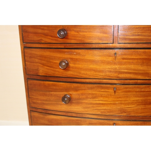 17 - VICTORIAN MAHOGANY 2 OVER 3 BOW FRONTED CHEST OF DRAWERS
108 X 55 X 98CM